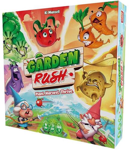 Garden Rush - Tactisch Engelstalig Tegellegspel voor 2 Spelers - Compact Bordspel in Moestuinthema - Vanaf 10 Jaar - 30 Minuten Speeltijd -