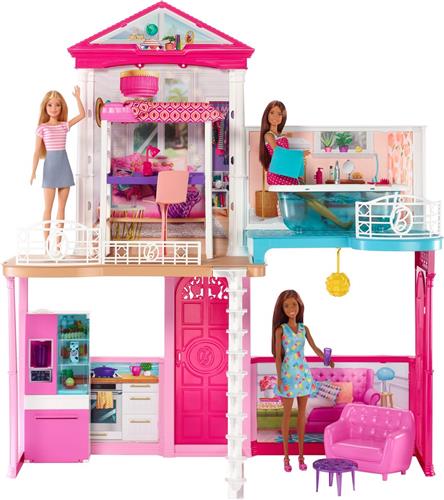 Barbie - Barbiehuis met drie poppen