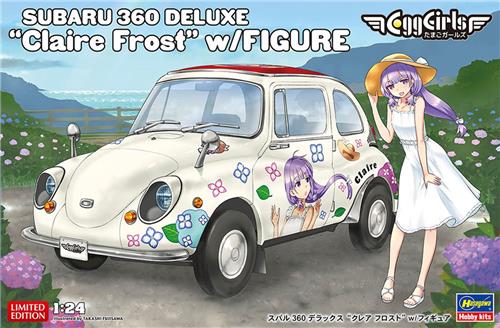 Hasegawa Modelbouwpakket Auto - 52448 Egg Girls Subaru 360 Deluxe - Claire Frost - met Figuur - Auto Plastic - 1:24 -