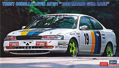 Hasegawa Modelbouwpakket Auto - 20758 Toyota Corolla Levin AE101 Trust - 1992 Macau Guia R - Rauto Plastic - 1:24 -