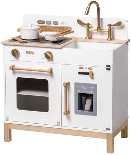 Robotime - Speelgoedkeuken - Speelgoed keuken - Kinderkeuken - Speelgoed keukentje - Speelkeuken - Met accessoires - Wit