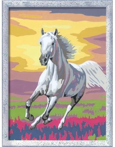 CreArt Kids 18x24cm Paard in de Wei, Schilderen op Nummer Kit, Kunstnummer, Leeftijd 7+, 25845, Ravensburger