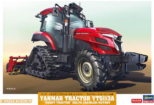 Hasegawa Modelbouwpakket Landbouwvoertuigen - 66112 Yanmar Tractor YT5113A Robottractor - Delta Crawler/Rotary - Landbouwvoertuig Plastic - 1:35 -