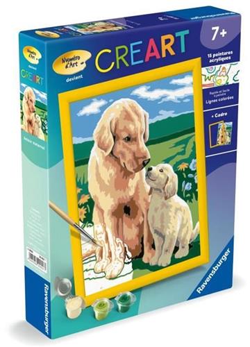 CreArt Kids 18x24cm Moederliefde, Schilderen op nummer Kit, Kunstnummer, Leeftijd 7+, 25827, Ravensburger