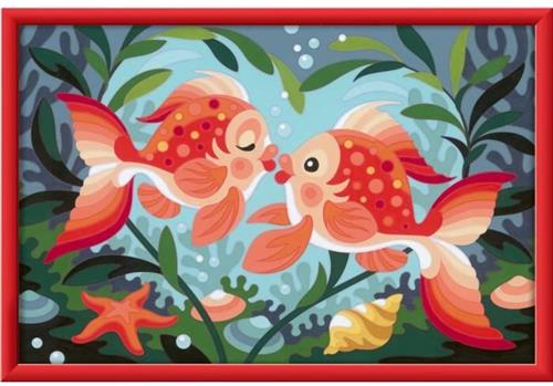 CreArt Kids 31x21cm Viskusjes, Schilderen op Nummer Kit, Kunstnummer, Leeftijd 7+, 25853, Ravensburger