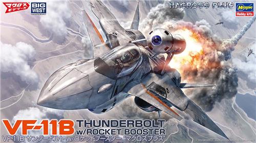 Hasegawa Modelbouwpakket Militaire voertuigen - 65891 Macross Plus VF-11B Thunderbolt met Raketbooster - Science Fiction Ruimtejager Plastic - 1:72 -