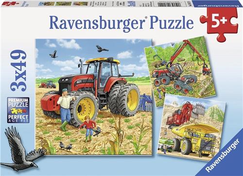 Ravensburger Grote machines- Drie puzzels van 49 stukjes - kinderpuzzel