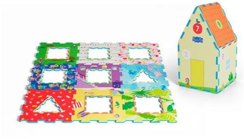Peppa Pig Puzzel Mat - 2 in 1 - Speelkleed en Huis - Foam - Duurzaam en Zacht - 18 Delig