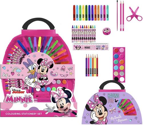 Minnie Mouse Tekenkoffer Set (50 Onderdelen) - Disney - Roze