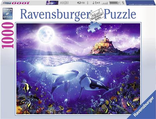 Ravensburger puzzel Walvissen in de maneschijn - legpuzzel - 1000 stukjes