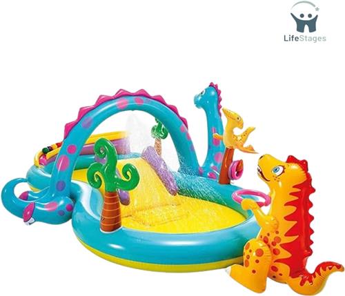 LifeStages - Kinderzwembad Met Glijbaan - Speelcentrum Opblaasbaar Waterspeelcentrum - Verschillende Modellen - Met En Zonder Vulkaan - Veelkleurig