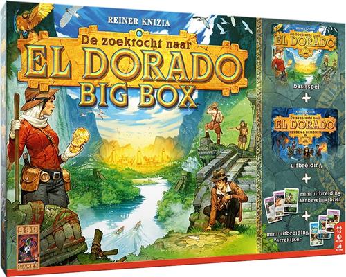 999 Games - De Zoektocht naar El Dorado - Big Box - Bordspel - Met 1 grote en 2 mini-uitbreidingen - Gezelschapsspel - Familiespel - Exclusief bij Bol verkrijgbaar - Kerstcadeau