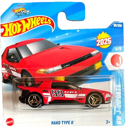 HOT WHEELS HAKO TYPE D RED 98/250 HW J-IMPORTS 4/5 SHORT CART 2025