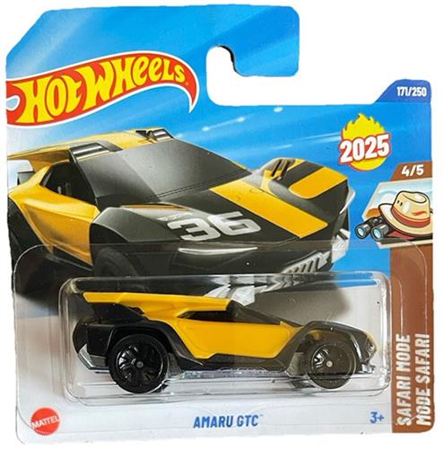HOT WHEELS AMARU GTC 36 BLACK YELLOW 171/250 HW SAFARI MODE 4/5 SHORT CART