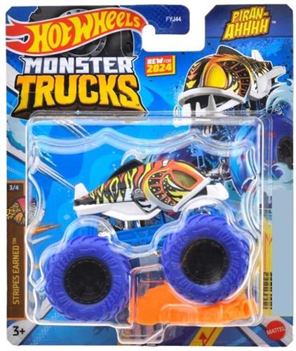 HOT WHEELS MONSTER TRUCKS PIRAN-AHHHH STRIPES EARNED 2024 PIRANHA 3/4 1:64