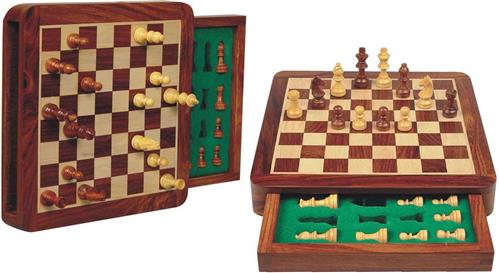 Schaakcassette magnetisch+lade 19x19cm