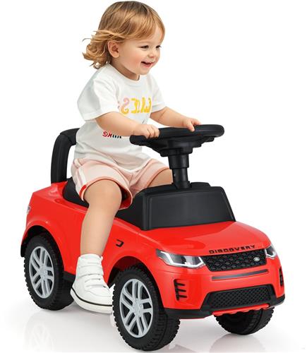 COSTWAY Schuibauto glijauto vanaf 1 jaar, glijvoertuig met opbergruimte onder de zitting, kinderauto met claxon en motorgeluid, voor jongens en meisjes (rood)