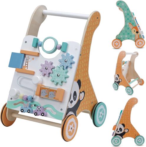 sun baby Babyspel en loopwagen - Wit, loopwagen speelbord met interactief speelgoedwielen, rubber, voor kinderen 12-36 maanden