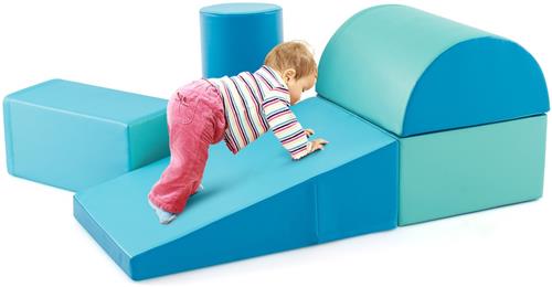 COSTWAY 5-delige schuimbouwstenen, reuzenbouwstenen om te ravotten en te klimmen, zachte schuimbouwstenen, grote bouwstenen meerkleurig, bouwblokken voor baby's en peuters