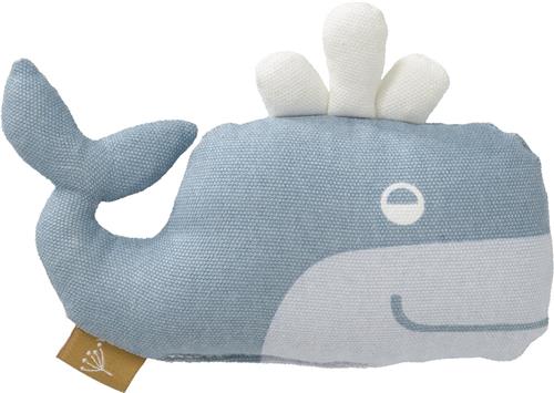 Fresk Rammelaar - 15 x 12 cm - Babyspeeltje - Kraamcadeau - Stimuleert Zintuigen - Baby Cadeau - Blauw - Whale