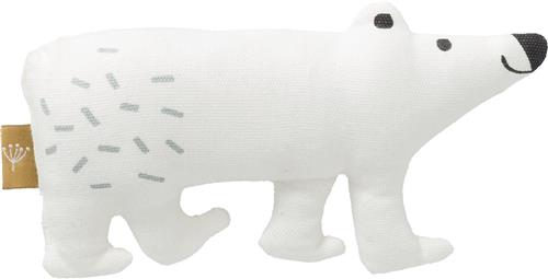 Fresk Rammelaar - 15 x 12 cm - Babyspeeltje - Kraamcadeau - Stimuleert Zintuigen - Baby Cadeau - Wit - Polarbear