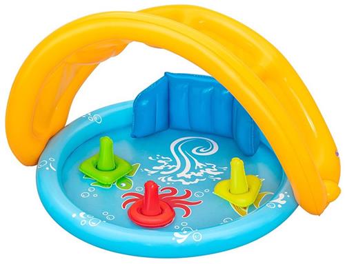 Bestway 52568 Lil´seashapes Kinderbadje Met Schaduw 112x89x76 Cm Geel 112x86x76 cm