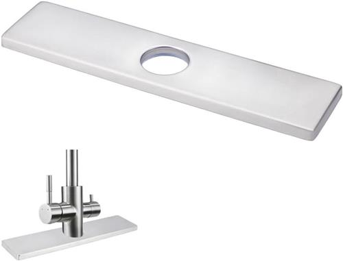 PolkaHome - Roestvrijstalen bassin kraangat afdekplaat 10 inch - Langwerpig afdekplaat voor keuken of badkamer - 2 stuks