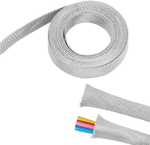 PolkaHome - 8 mm RVS Gevlochten Kous 3,99 Meter Kabel Bescherming Mesh Sleeve voor Geleiding en Aarden