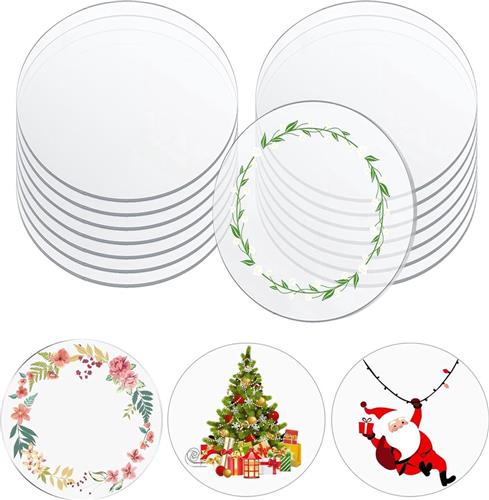 PolkaHome ® Aantal van 10 Transparante Ronde Acryl Schijven voor Graveren en Creatieve Toepassingen