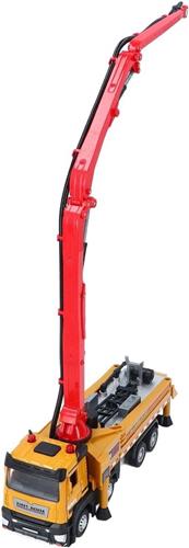 PolkaHome Plus - Legeringsbetonpompen schaalmodel 1:32 met realistische functies en gedetailleerd design, speelgoed voor binnen en buiten met soepele werking.