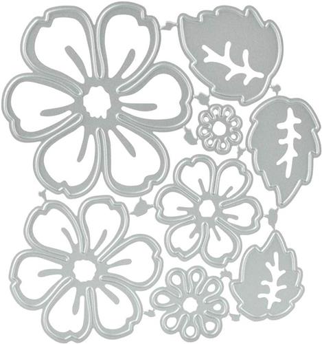 PolkaHome - Metaal stansvormen bloemen - 8 stuks | DIY scrapbooking sjablonen voor papier decoratie