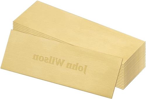 PolkaHome - Gegraveerde Naamplaatjes - Roestvrij Stalen Naamplaatjes - Rechthoekig Frame - Goudkleurig - 25 Stuks