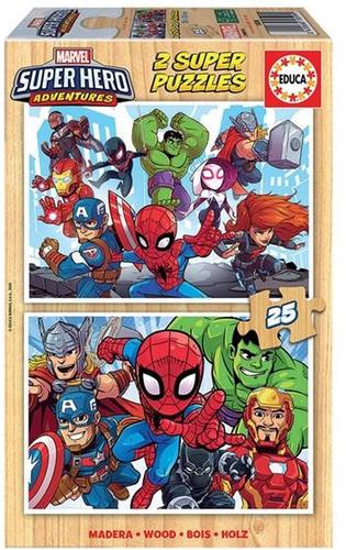Puzzel Marvel Super Hero Adventures - Educa - Hout (2 x 25 stukjes)