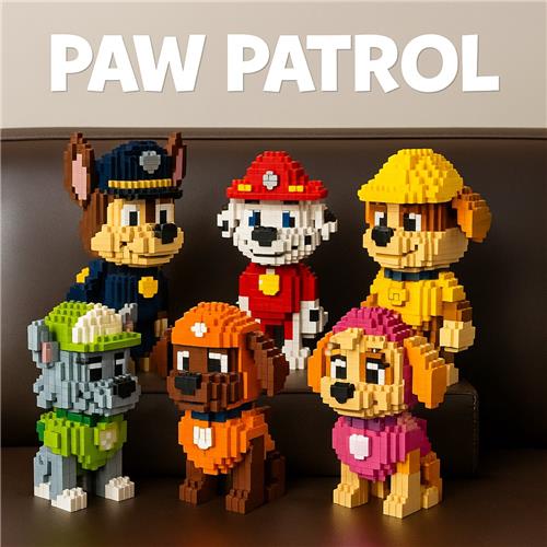 Paw Patrol Honden Bouwstenen Set  Cadeau voor Kinderen 14+  Duurzaam ABS  Decoratie  Midherfst, Feestdagen, Valentijn  Educatief Speelgoed  6 Figuren  Kleurrijk en Creatief