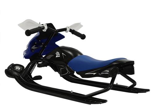 Slee  Sneeuwslee  Skibob  Bobslee  Kinderslee  Stevig IJzeren Frame  Verstelbare Zitting met Remmen  124 cm  Blauw