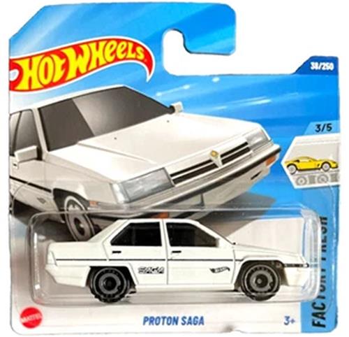 HOT WHEELS PROTON SAGA MAT WHITE 38/250 HW FACTORY FRESH 3/5 1:64 SHORT CARD