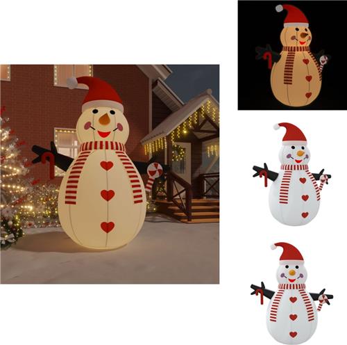 vidaXL Opblaasbare Sneeuwpop - Opblaasbare Sneeuwpoppen - Opblaasfiguur - Opblaassneeuwpop - Sneeuwpop opblaasbaar met LED's 460 cm