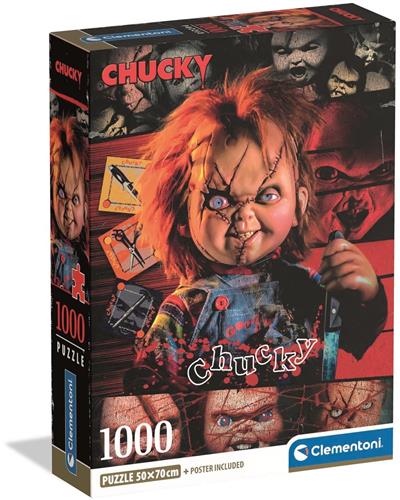Clementoni - Puzzel - 1000 Stukjes - Chucky - Horror thema - Met poster - Puzzel Voor Volwassenen