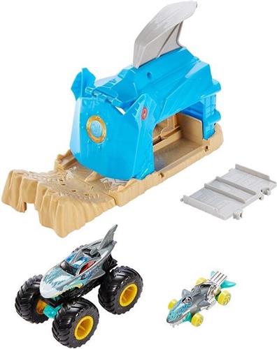 Hot Wheels Lanceerbaan Monstertruck Shark Wreak 12,5 Cm Blauw