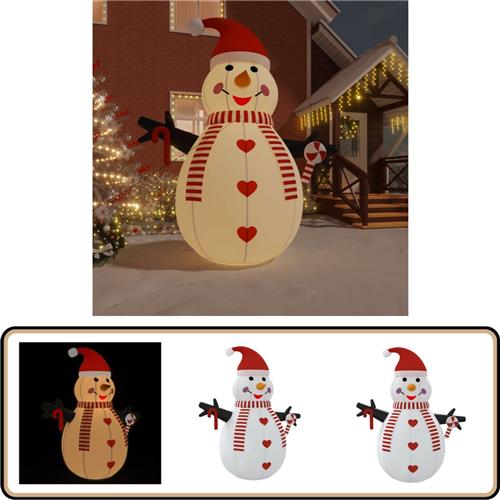 vidaXL Opblaasbare Sneeuwpop met LED - 460 cm Opblaasbare Sneeuwpop - Opblaasbare Sneeuwpoppen - Opblaasfiguur - Opblaassneeuwpop