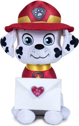 Marshall met Enveloppe Paw Patrol Pluche Knuffel 20 cm [Paw-Patrol Liefde Love Valentijnsdag | Marshall, Skye, Chase, Rubble, Rocky, Zuma | Speelgoed Knuffeldier Knuffelhond voor kinderen jongens meisjes | Hond Pup Dog]