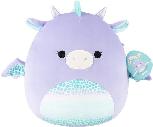 Squishmallows - Medium Plush 30cm Drow - Purple Dragon W/Teal Scaled Belly