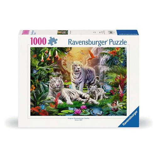 Ravensburger puzzel Familie der Weißen Tiger - 1000 stukjes.