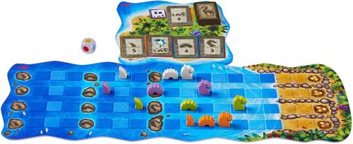 Haba educatief spel Water dragons - kleurrijk kartonnen gezelschapsspel.