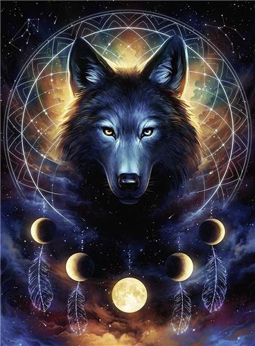 Ravensburger puzzel wolf glow in the dark - 500 stukjes - dieren.