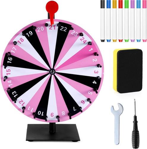 Thuys  Rad Van Fortuin  Draairad  Draaiwiel  39 x 30 x 1cm  Roze