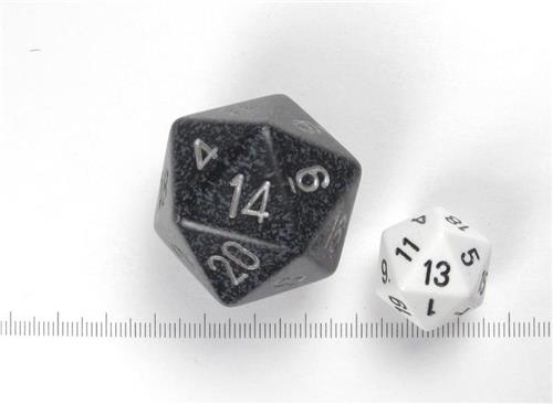 Chessex dobbelsteen, 34 mm 20-zijdig, Speckled Ninja