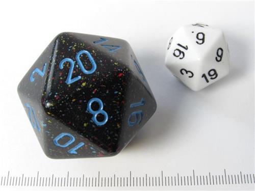 Chessex dobbelsteen, 34 mm 20-zijdig, Speckled Blue Stars