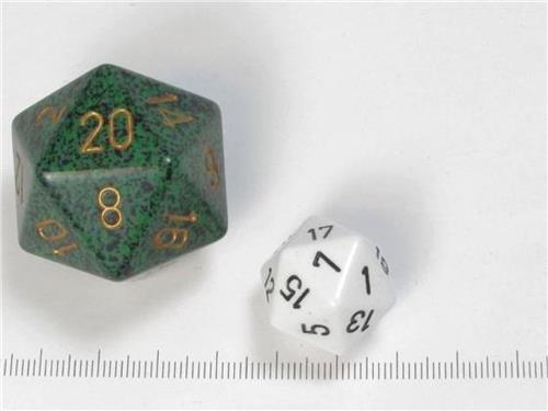 Chessex dobbelsteen, 34 mm 20-zijdig, Speckled Golden Recon