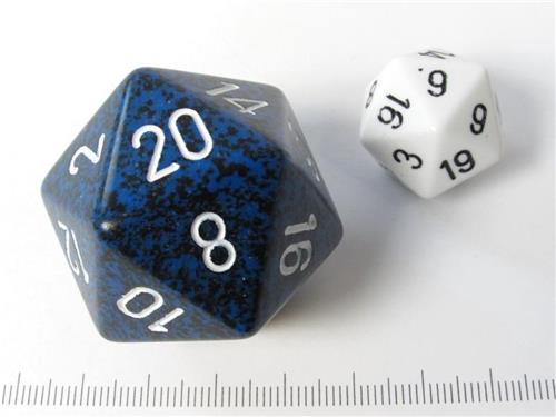 Chessex dobbelsteen, 34 mm 20-zijdig, Speckled Stealth